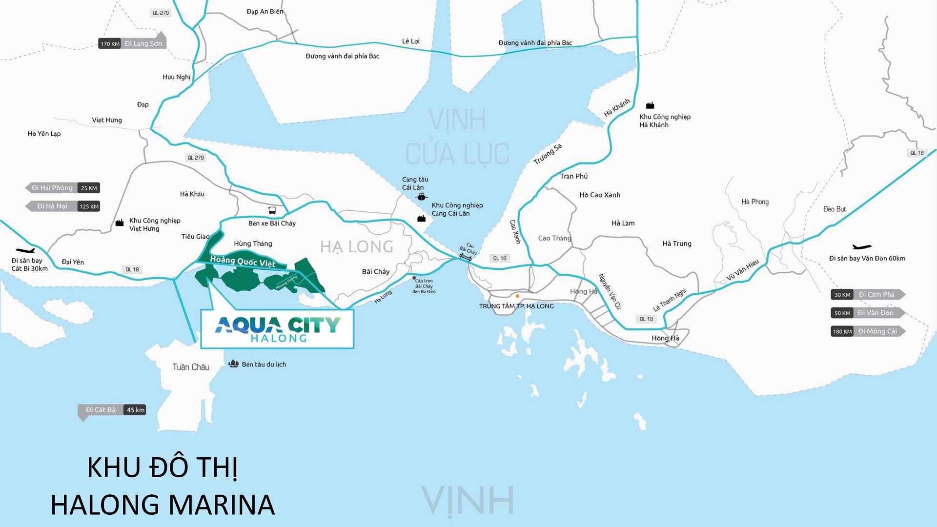 Bản đồ vị trí dự án Aqua City Hạ Long